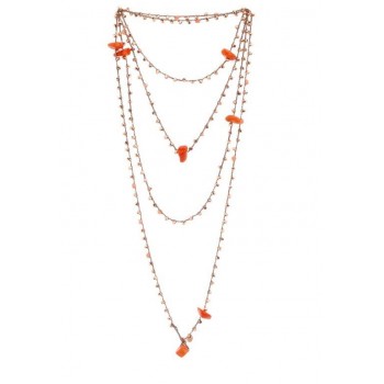 Collana uncinetto con Chiusura Bamboo Coral